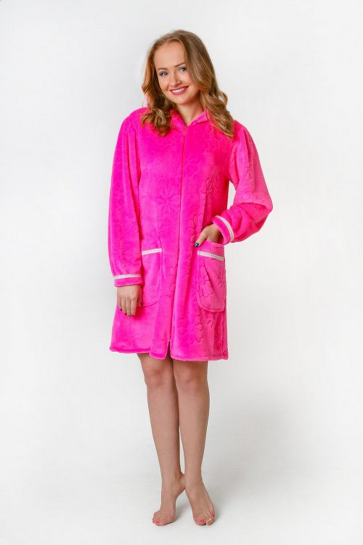 Фото товара 20149, плюшевый розовый халат